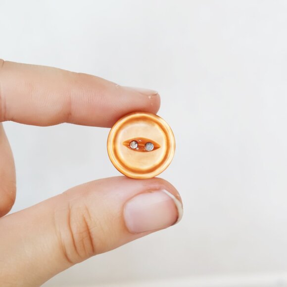 Smooth Shiny Orange Button Pin Accessory - Picture 2 of 4